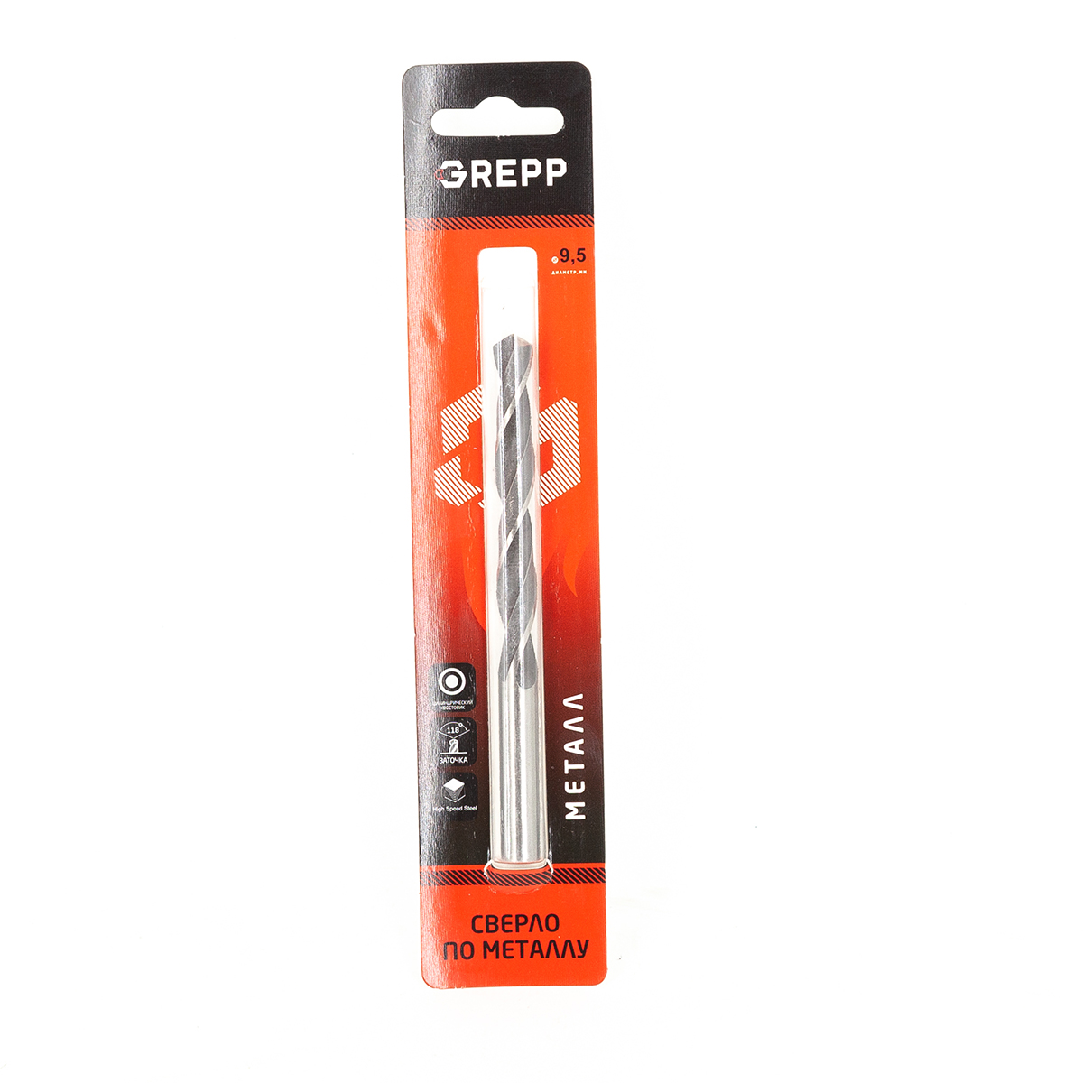 GREPP Сверло по металлу HSS 9,5mm арт 201-0951